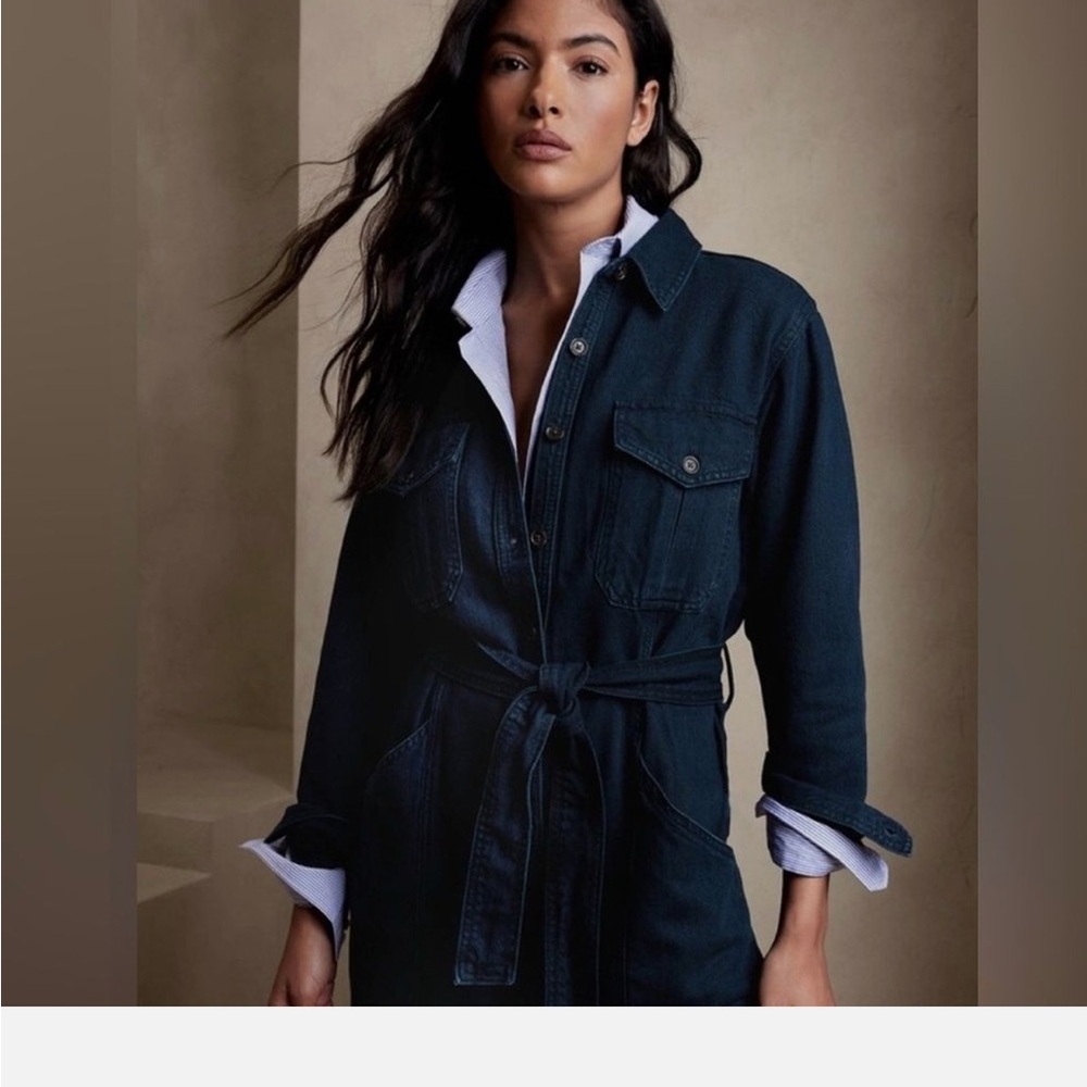 Banana Republic Dark Blue Denim Jumpsuit w Pockets
